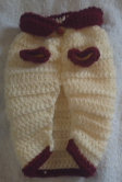 Cranberry/Creme Hand Crocheted Dog Sweater